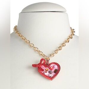 Betsey Johnson Love Spell Heart Chocolate Box Pendant Necklace